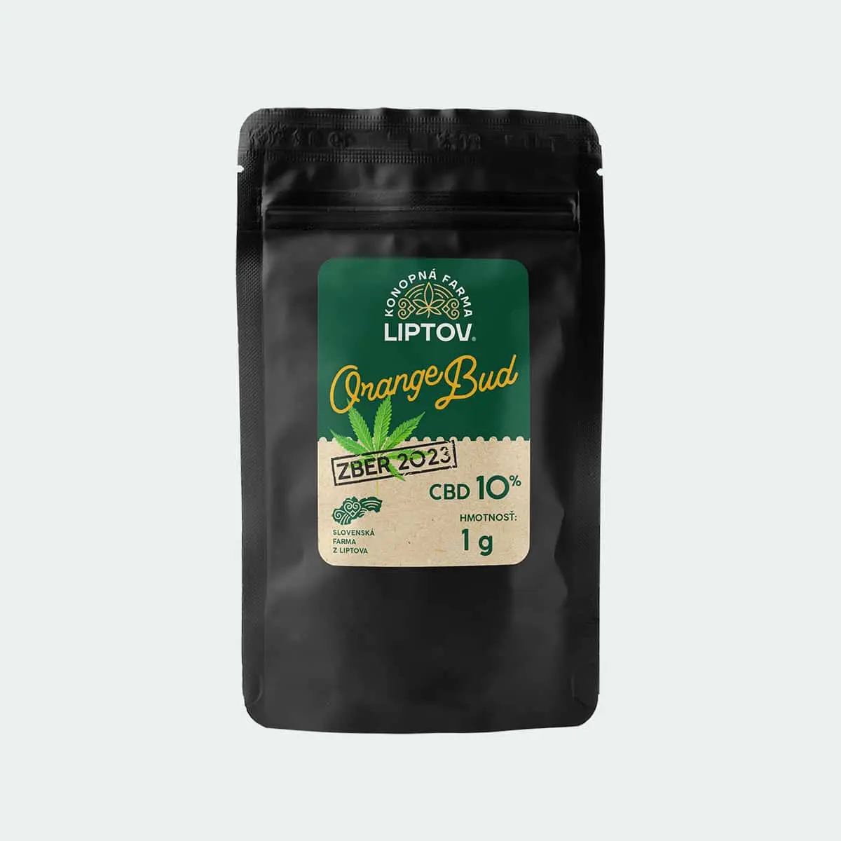 Konopná farma Liptov Liptovský dárkový předmět Orange Bud 1g