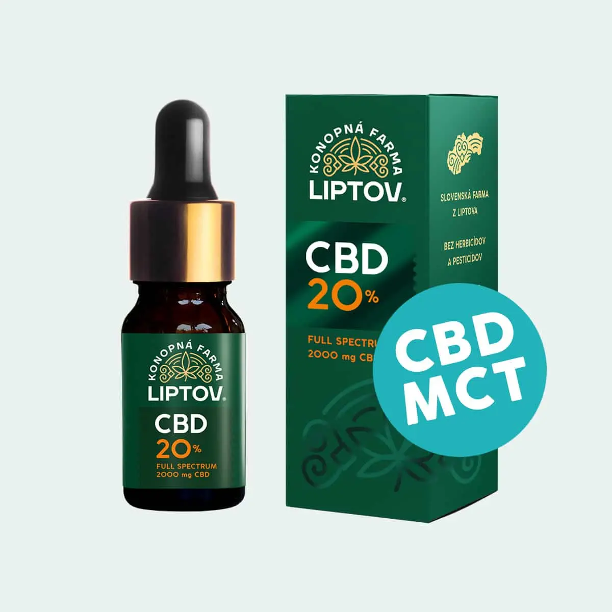 Konopná farma Liptov CBD olej/kapky s MCT 20%