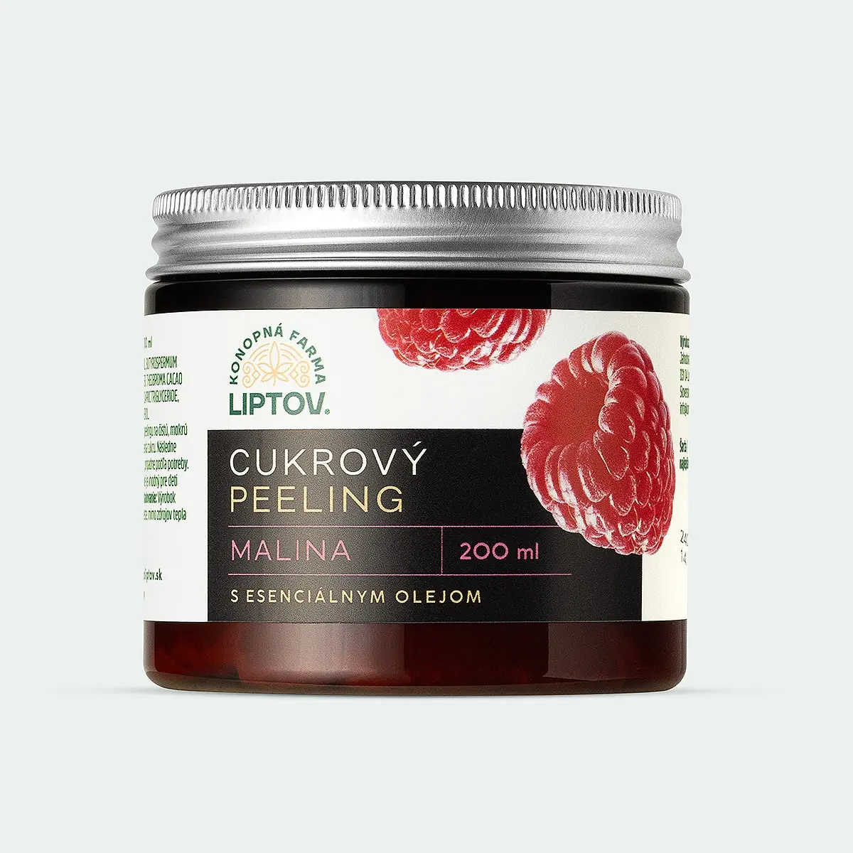 Konopná farma Liptov Cukrový peeling – Malina