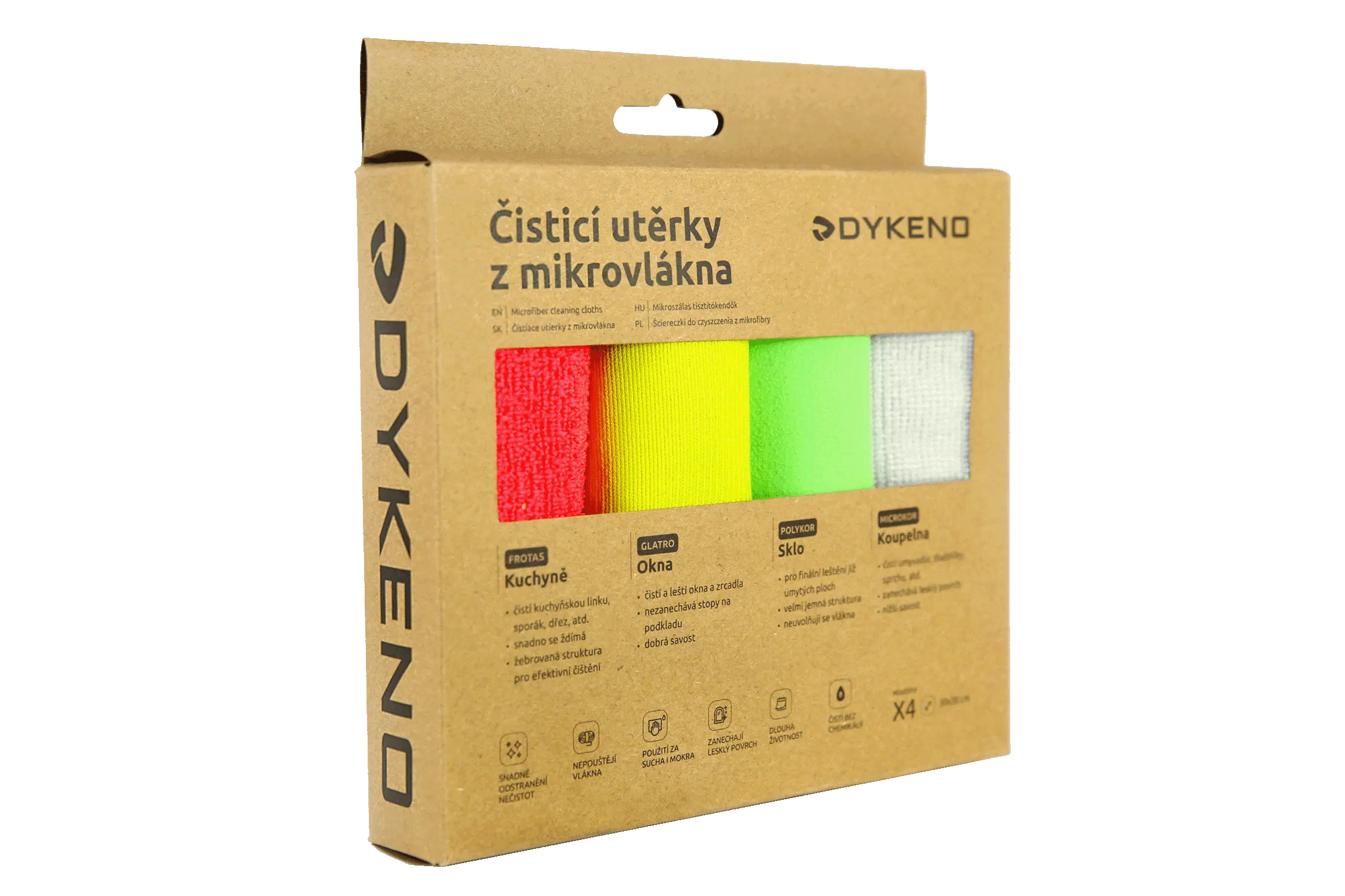 Utěrky z mikrovlákna 4-pack interiér
