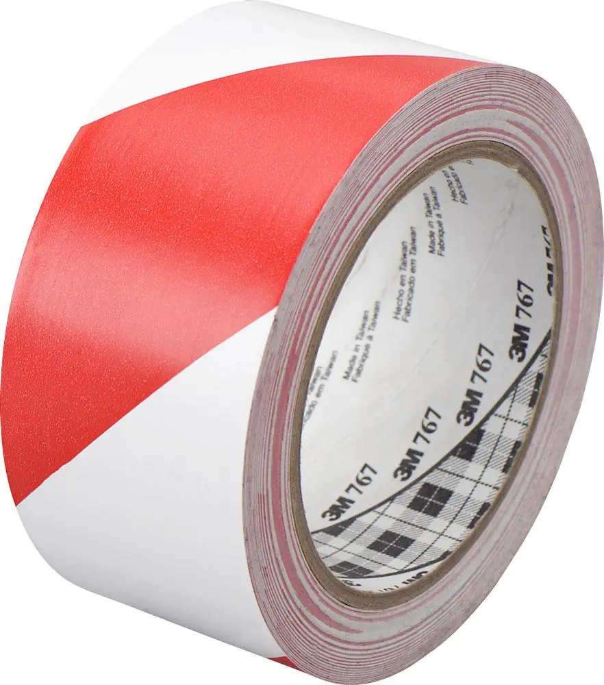 Označovací páska 3M 767 červenobílé pruhy 50mm x 33m