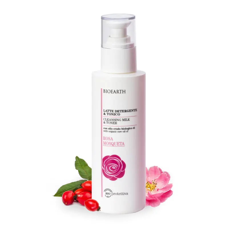 BIOEARTH BIOPROTETTIVA Šípkové čistící mléko a tonikum 2v1 200ml