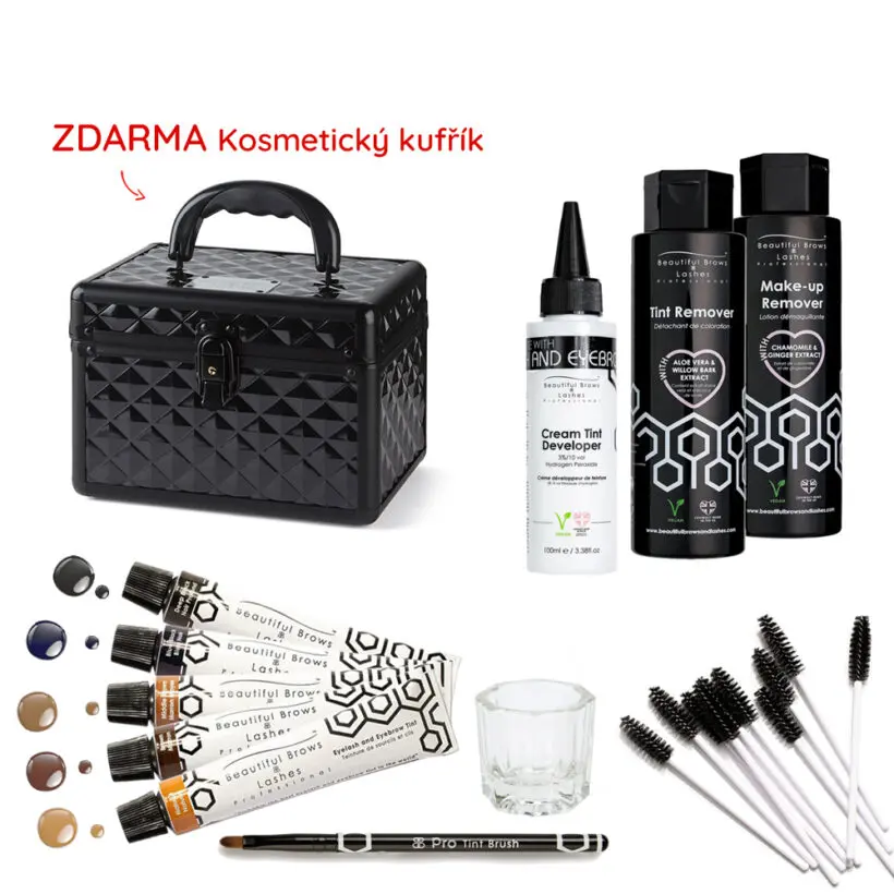 Beautiful Brows Profesionální set na barvení řas a obočí, 5 odstínů hnědé 5 x 20ml