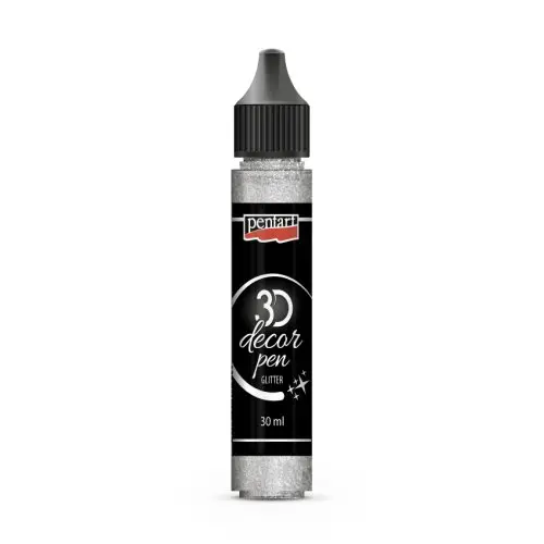 Pentart 3D Decor pen třpytivé dekorační pero 30 ml stříbrná