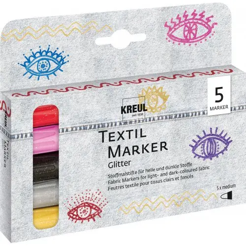 Fixy na textil Glitter 5 ks - KREUL