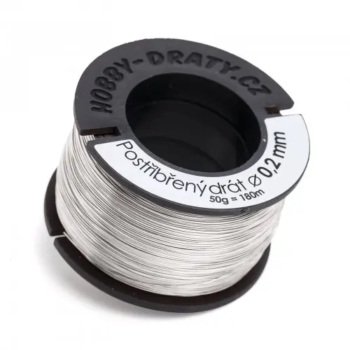 Manumi Postříbřený drát 0,2 mm/50 g -