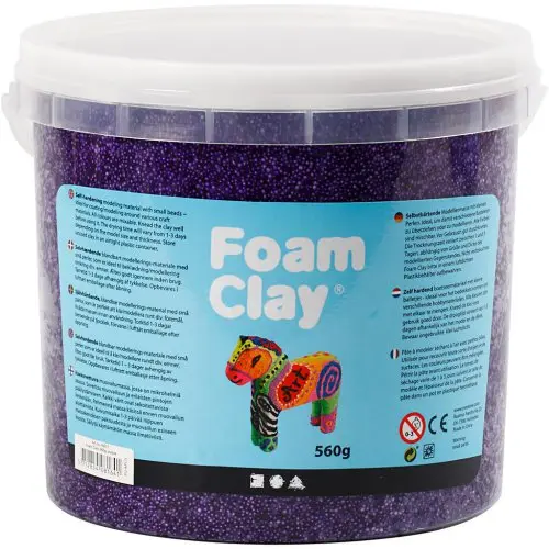 Creative Samotvrdnoucí modelovací pěnová kuličková hmota Foam Clay FIALOVÁ 560g