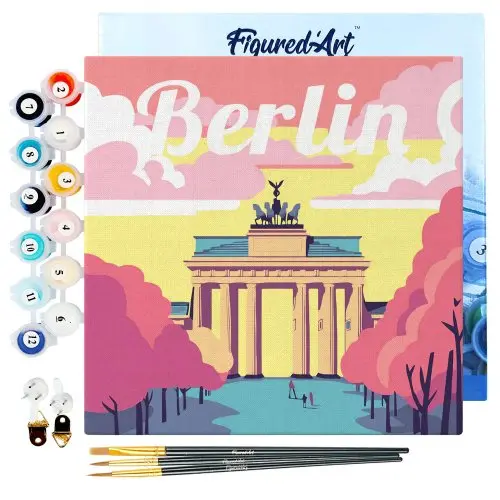 Figured ART Mini malování podle čísel - Travel Poster BERLÍN 20 x 20 cm na rámu
