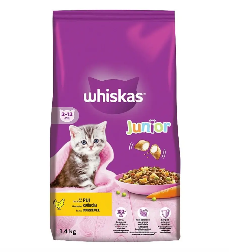 Whiskas granule junior s kuřecím 1400g