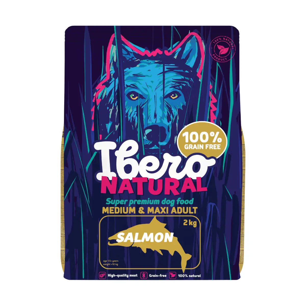 Ibero Grain Free Dog Medium & Maxi Adult Salmon - 2kg