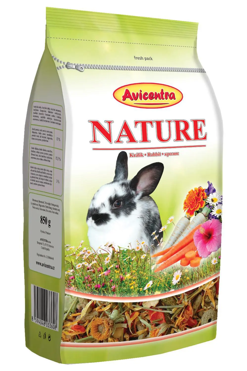 Krmivo Avicentra NATURE králík 850g
