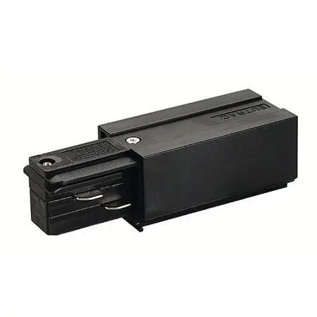 BIG WHITE SLV NAPÁJEČ, pro vysokonapěťovou 3fázovou nástavnou přípojnici EUTRAC země vlevo, černý 145510