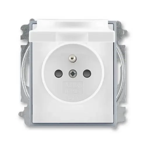 ABB Element zásuvka bílá/ledová šedá 5519E-A02397 04 s víčkem