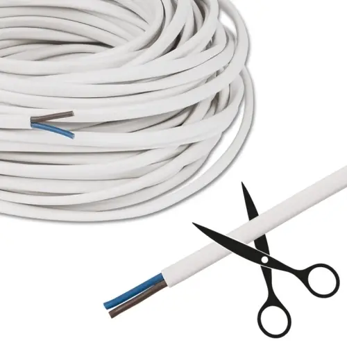 Kabel H03VVH2-F 2x0,50 dvojlinka ovál bílá (CYLY 2Dx0,50) metráž
