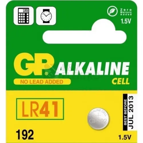GP Batteries GP Alkalická knoflíková baterie GP LR41 (192F), blistr 1041019205