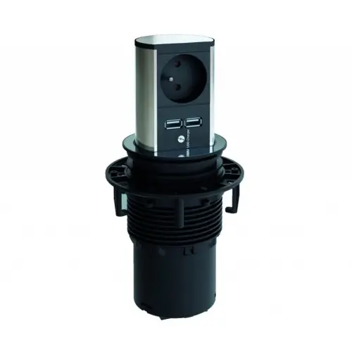 Elektro zásuvka Bachmann Elevator 2x USB nabíječka, 1x 230V nerez 928.020