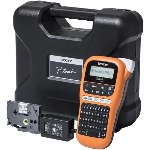BROTHER tiskárna štítků PT-E110VP - 12mm, pásky TZe - popisovač - pro elektrikáře - s kufrem