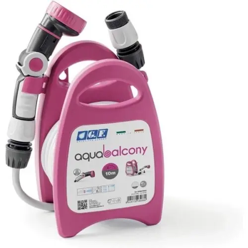 Navíjecí buben se zahradní hadicí G.F. Garden Aqua balcony 10m Fuxia 27-8552-FU