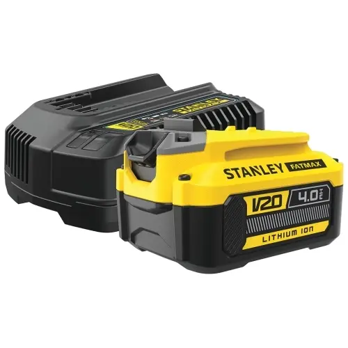 Stanley - Sada 4A nabíječky a 1x aku 18 V Li-Ion 4,0 Ah SFMCB14M1-QW