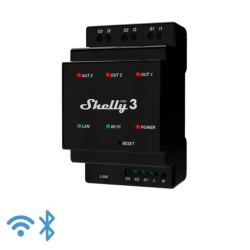 Relé na DIN lištu SHELLY PRO 3 Wi-Fi