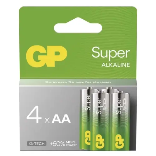 Alkalická baterie GP Super LR6 (AA), 4 ks