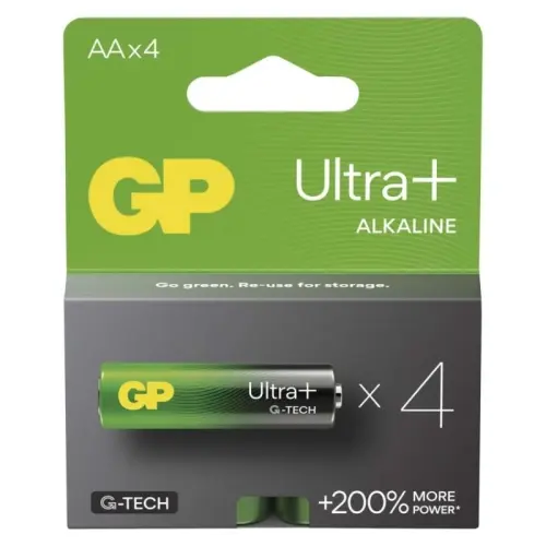 Tužkové baterie AA GP G-TECH LR6 Ultra Plus alkalické (blistr 4ks)