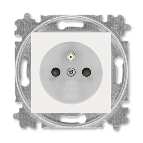 ABB Levit M zásuvka perleťová/ledová bílá 6619H-A06357 68 s clonkami (2CHH196357A4068)