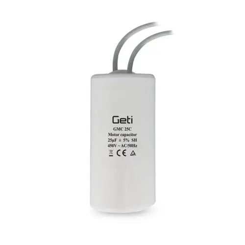 Kondenzátor rozběhový motorový 25uF 450V GETI GMC 25C