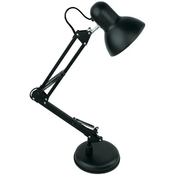 Kloubová stolní lampa na jednu žárovku E27, černá