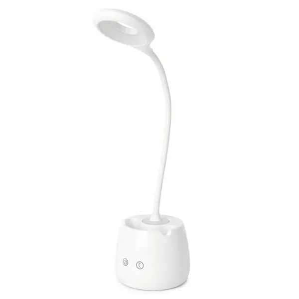 Nabíjecí stmívatelná LED stolní lampa 5W 200lm studená, s držákem na tužky a mobil