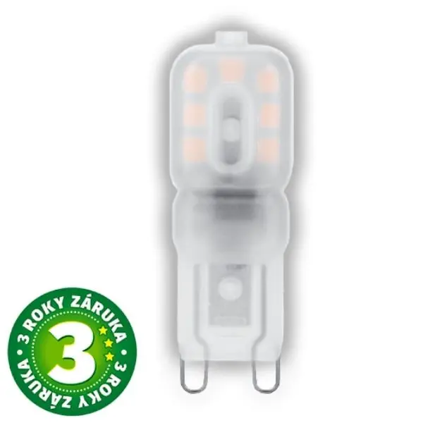 Prémiová LED žárovka G9 2,5W 180lm, teplá, ekv. 19W, 3 roky