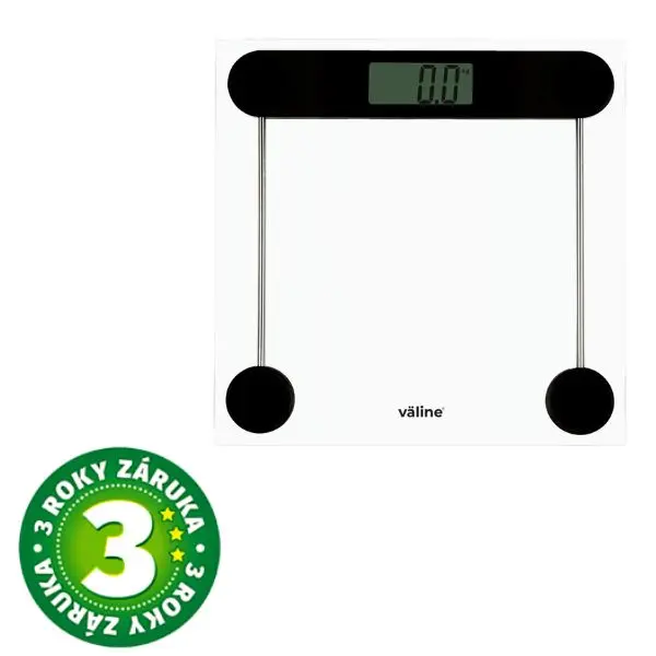 Digitální váha Väline Akale, max 180kg, na 1 baterii CR2032, tvrzené sklo, 3 roky záruka