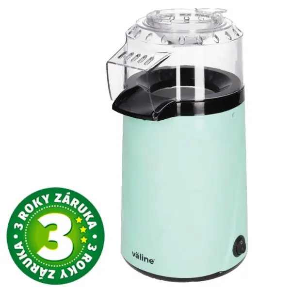 Elektrický popcornovač Väline Popite 1200W na 60g popcornu, mint, 3 roky záruka