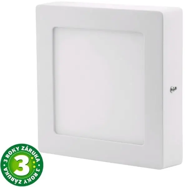 Prémiový přisazený LED panel 6W 420lm, denní, čtvercový, 3 roky