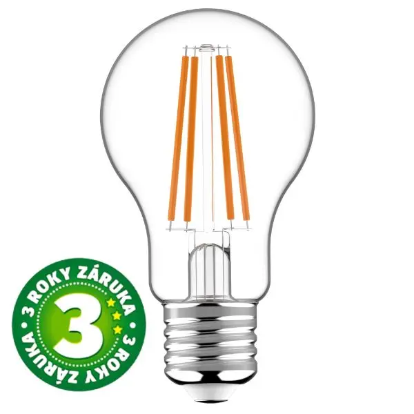 Prémiová retro LED žárovka E27 7W 806lm denní, filament, ekv. 60W, 3 roky