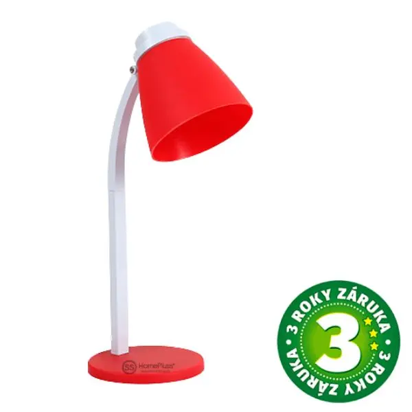 LED stolní lampička GSC s vypínačem, 3W, 200lm, studené světlo, červená, s USB adaptérem