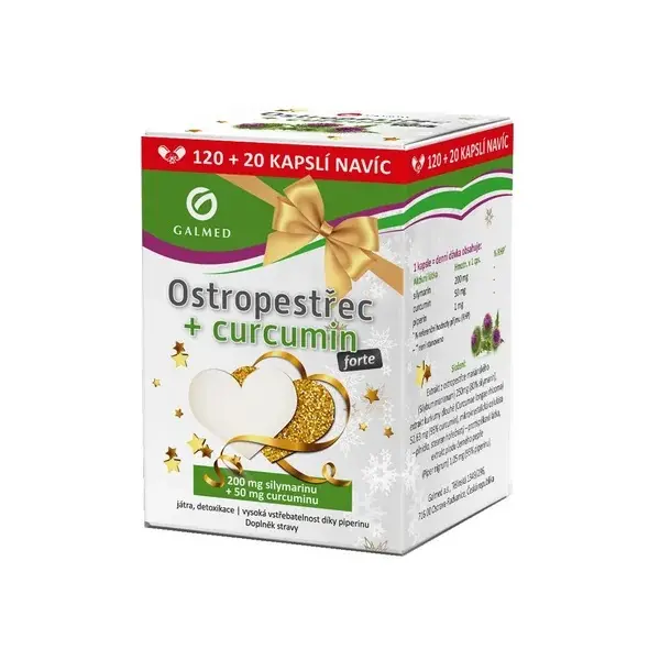 Vánoční Balení GALMED Ostropestřec+curcumin forte cps 120+20