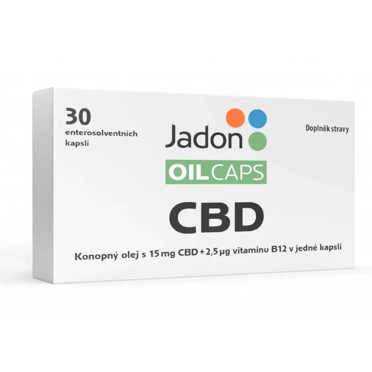 Cheveki Jadon oil caps CBD kapsle s konopným olejem s 15 mg CBD a vitamínem B12 30 kapslí