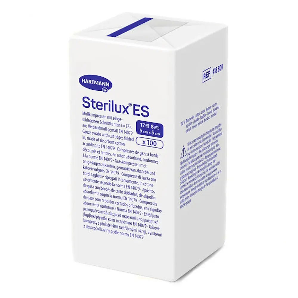 GÁZA SKLÁDANÁ KOMPRESY NESTERILNÍ STERILUX ES 5X5CM,8 VRSTEV,100KS
