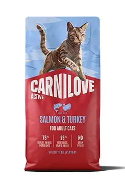Granule CARNILOVE Active pro dospělé kočky losos a krůta 6 kg