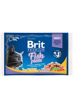 Brit Premium Cat Kapsa Fish Plate 400g (4x100g)