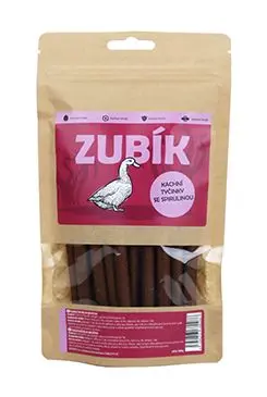 Pochoutka ZUBÍK Kachní tyčinky se spirulinou 200g + Množstevní sleva