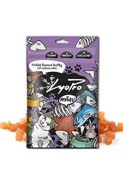 Lyopro Mňau Poch. Sušené Měkké Lososové Kostky 70g