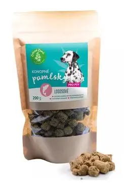 Konopné pamlsky pro psy, příchuť losos, 200 g, Zelená Země