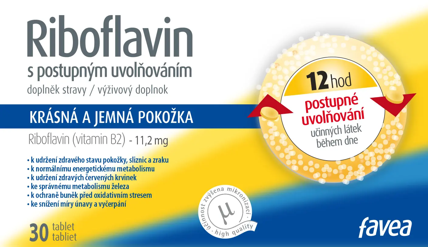 Favea Riboflavin s postupným uvolňováním 30 tablet