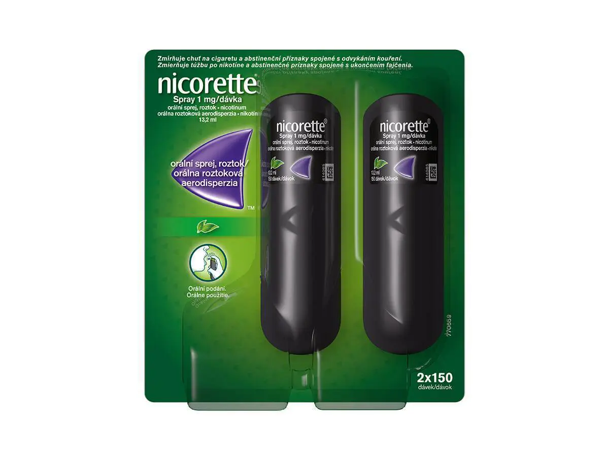 Nicorette spray 1 mg-dávka orm.spr. 2 x 13,2 ml 150 mg