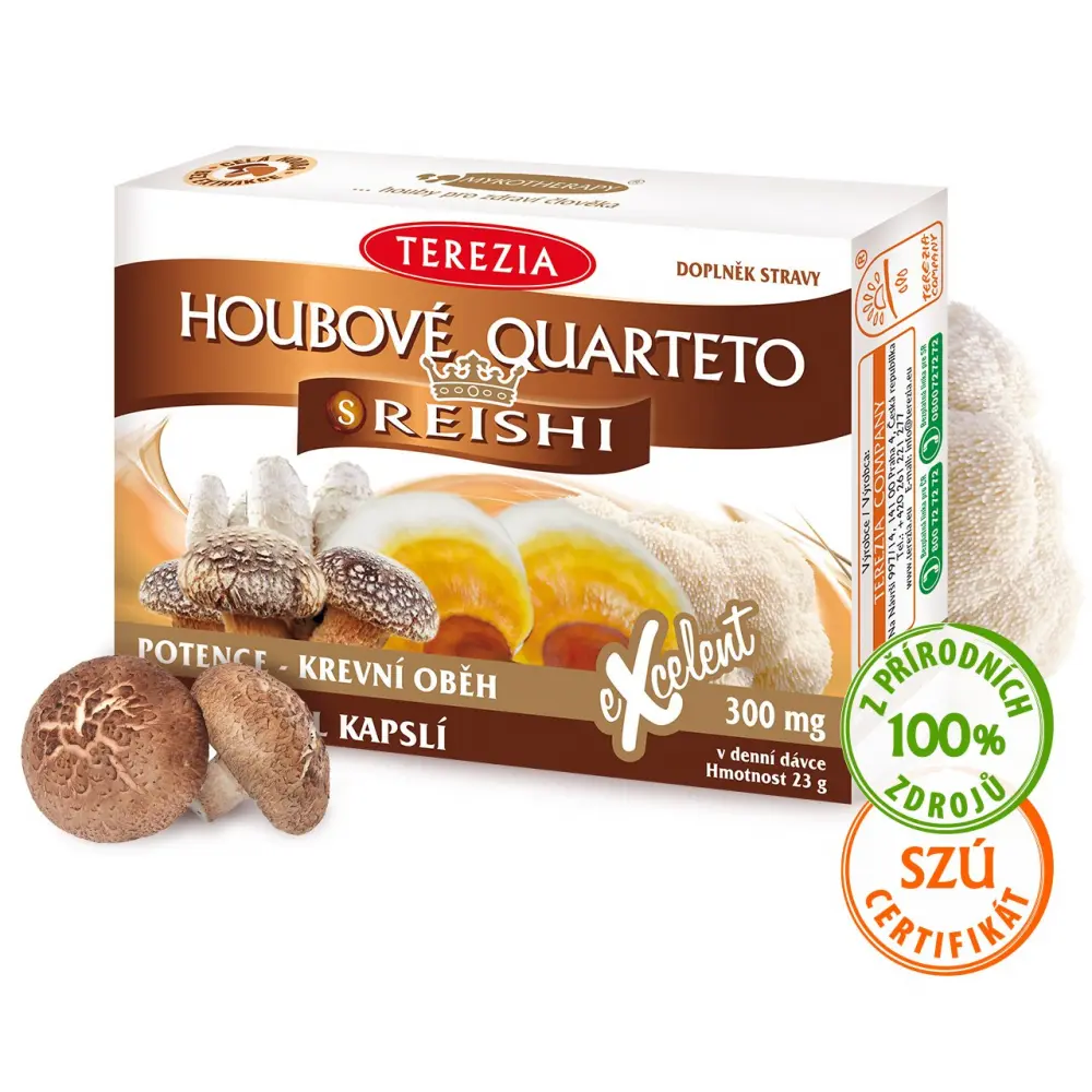 Houbové Quarteto s reishi kapslí 60