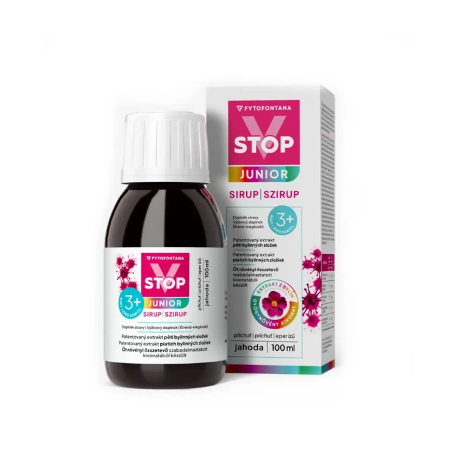 Fytofontana V-STOP Junior 3r+ jahoda sirup 100 ml