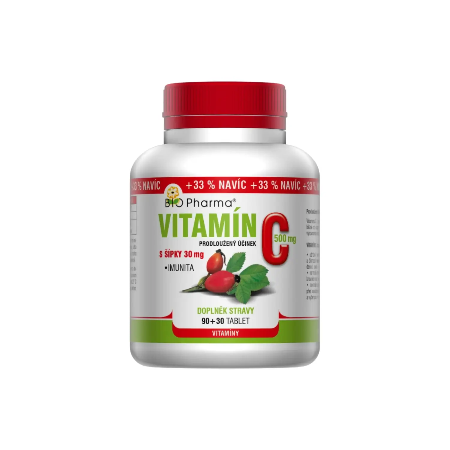 Kwik Enterprise Vitamín C 500 mg s šípky prodl.účinek 120 tablet