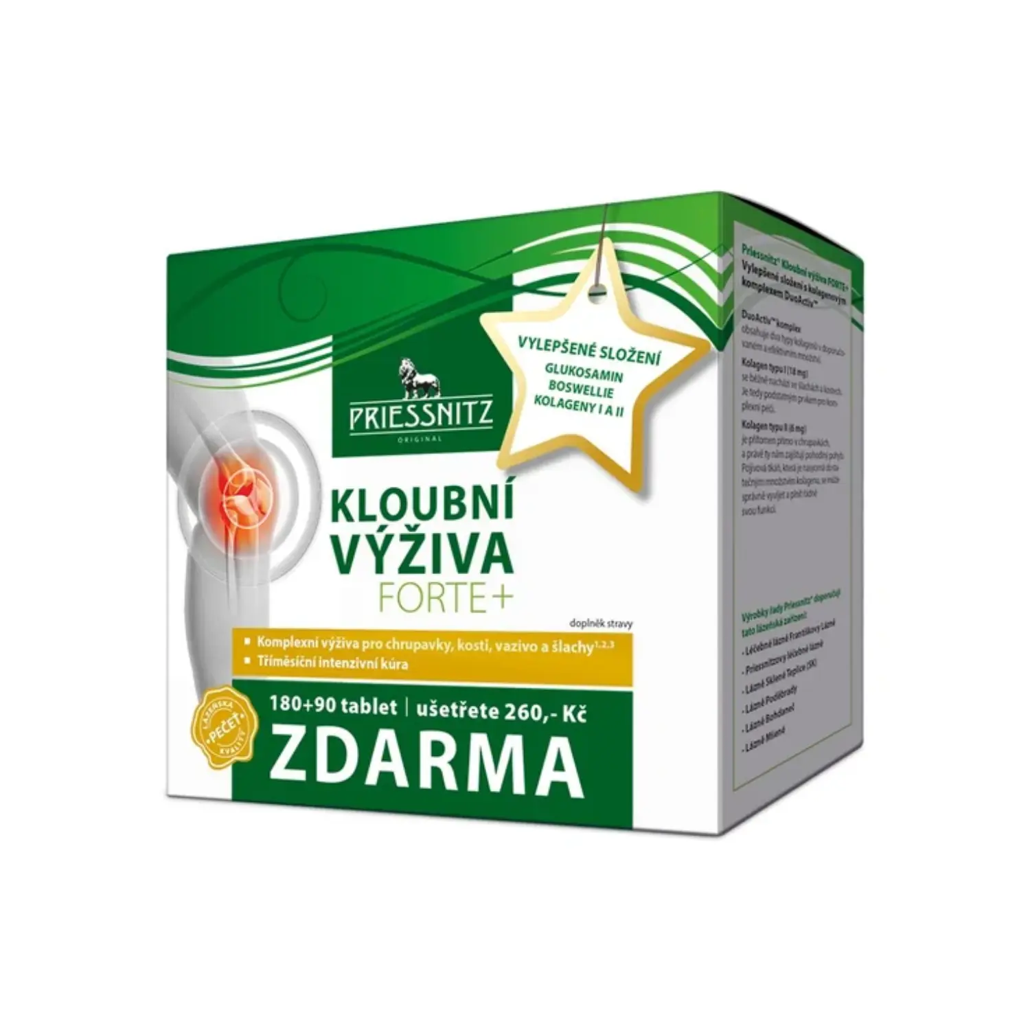 Priessnitz Kloubní výživa Forte+kolagen 180tbl+90